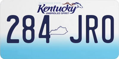 KY license plate 284JRO