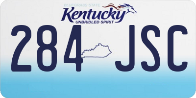 KY license plate 284JSC