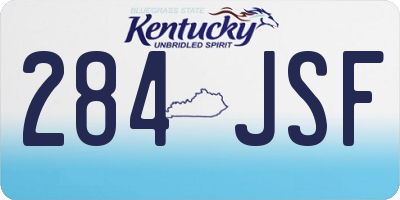 KY license plate 284JSF