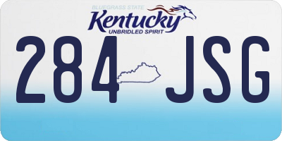 KY license plate 284JSG