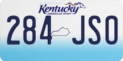 KY license plate 284JSO
