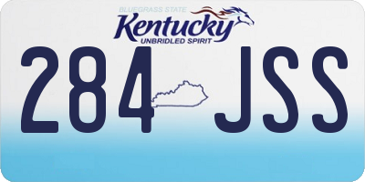 KY license plate 284JSS