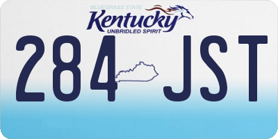 KY license plate 284JST