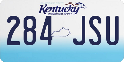 KY license plate 284JSU