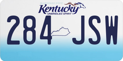 KY license plate 284JSW