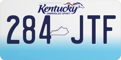 KY license plate 284JTF