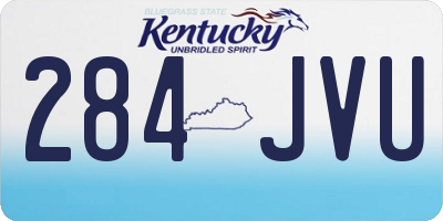 KY license plate 284JVU