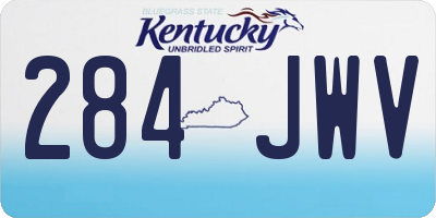 KY license plate 284JWV