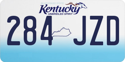 KY license plate 284JZD