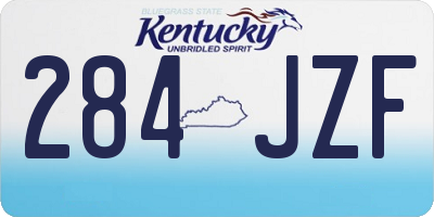 KY license plate 284JZF