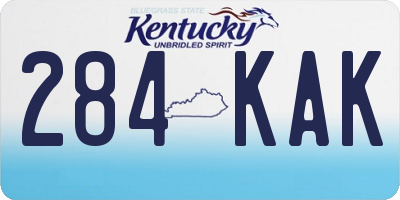 KY license plate 284KAK