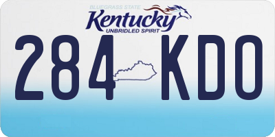 KY license plate 284KDO