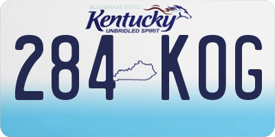 KY license plate 284KOG
