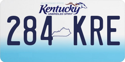 KY license plate 284KRE