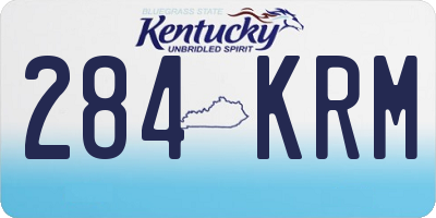 KY license plate 284KRM