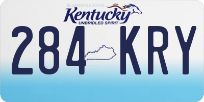 KY license plate 284KRY