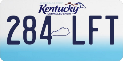 KY license plate 284LFT
