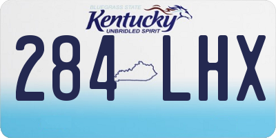KY license plate 284LHX