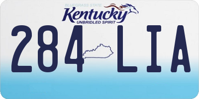 KY license plate 284LIA