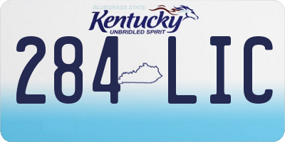KY license plate 284LIC
