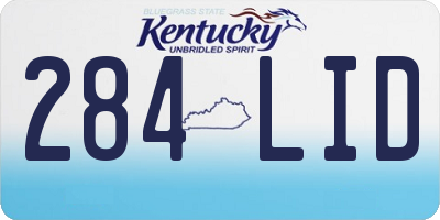 KY license plate 284LID