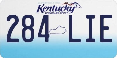 KY license plate 284LIE