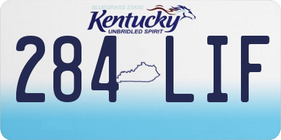 KY license plate 284LIF