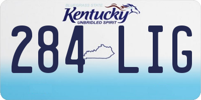 KY license plate 284LIG