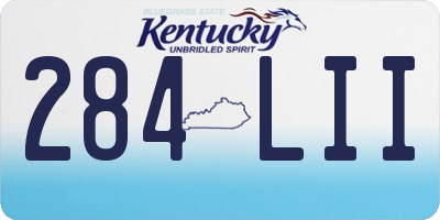 KY license plate 284LII