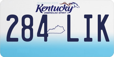 KY license plate 284LIK