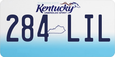 KY license plate 284LIL