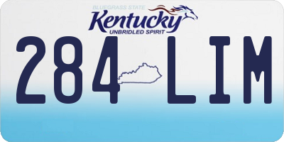 KY license plate 284LIM