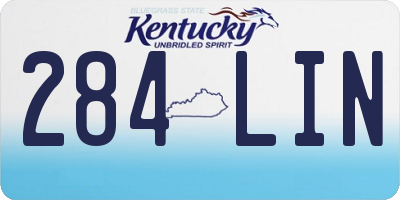 KY license plate 284LIN