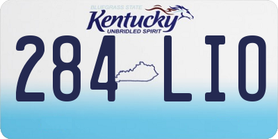 KY license plate 284LIO