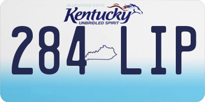 KY license plate 284LIP