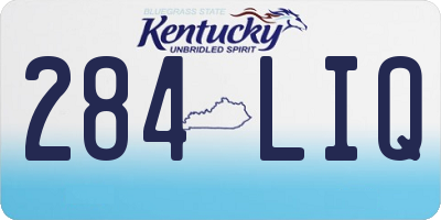 KY license plate 284LIQ