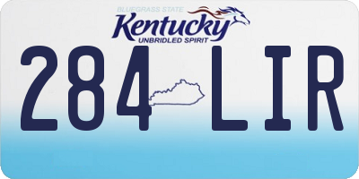 KY license plate 284LIR