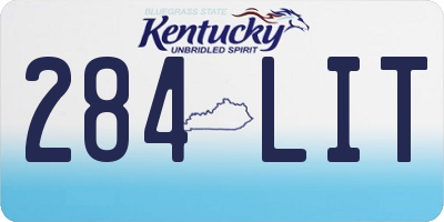 KY license plate 284LIT