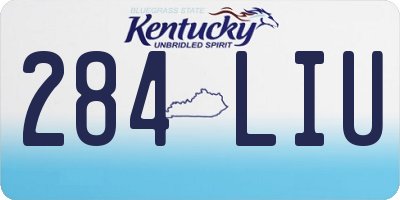 KY license plate 284LIU