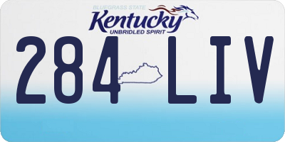 KY license plate 284LIV