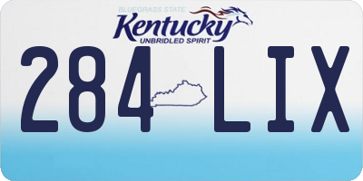 KY license plate 284LIX