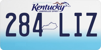KY license plate 284LIZ