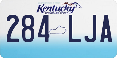 KY license plate 284LJA