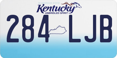 KY license plate 284LJB