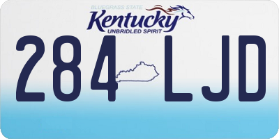 KY license plate 284LJD