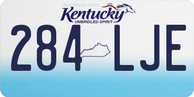 KY license plate 284LJE
