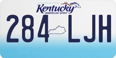 KY license plate 284LJH