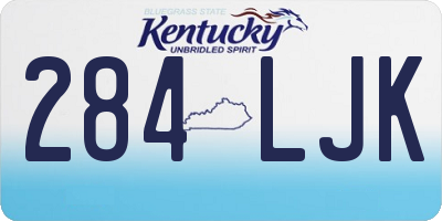 KY license plate 284LJK