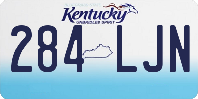 KY license plate 284LJN
