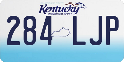 KY license plate 284LJP